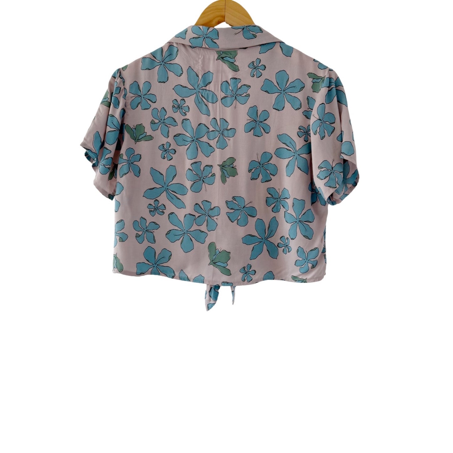 Aloha Button Crop - Pualii Blue