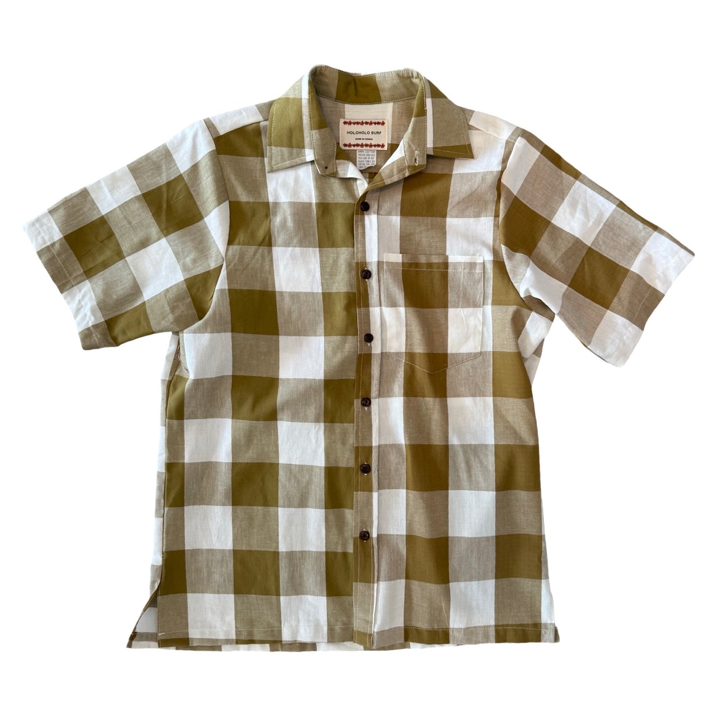 Mens Aloha Shirt - Moss Check