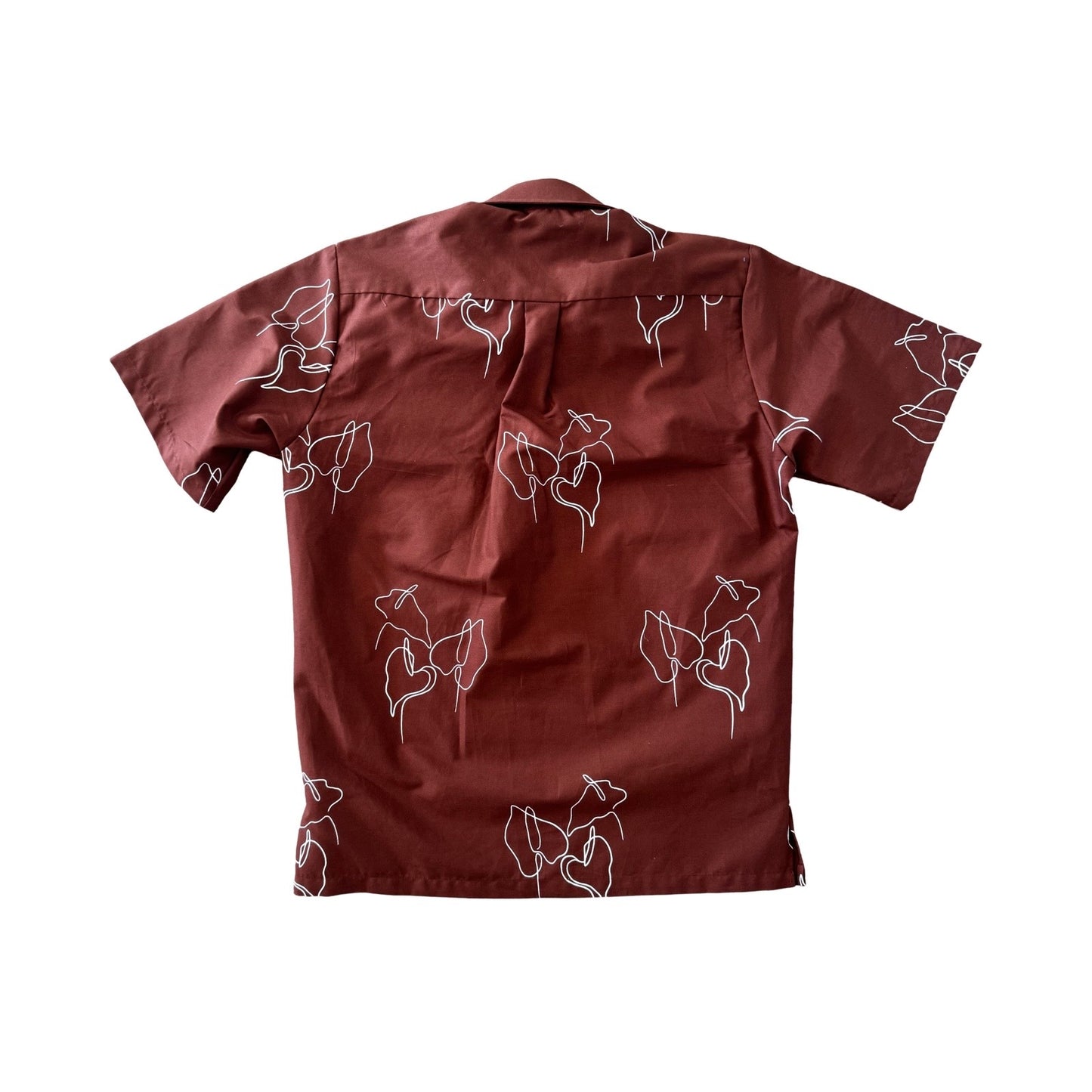 Mens Aloha Shirt - Brown Anthurium