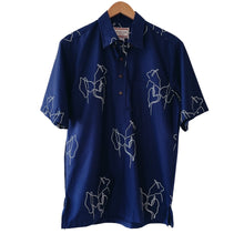 Men's Aloha Shirt - Navy Anthurium