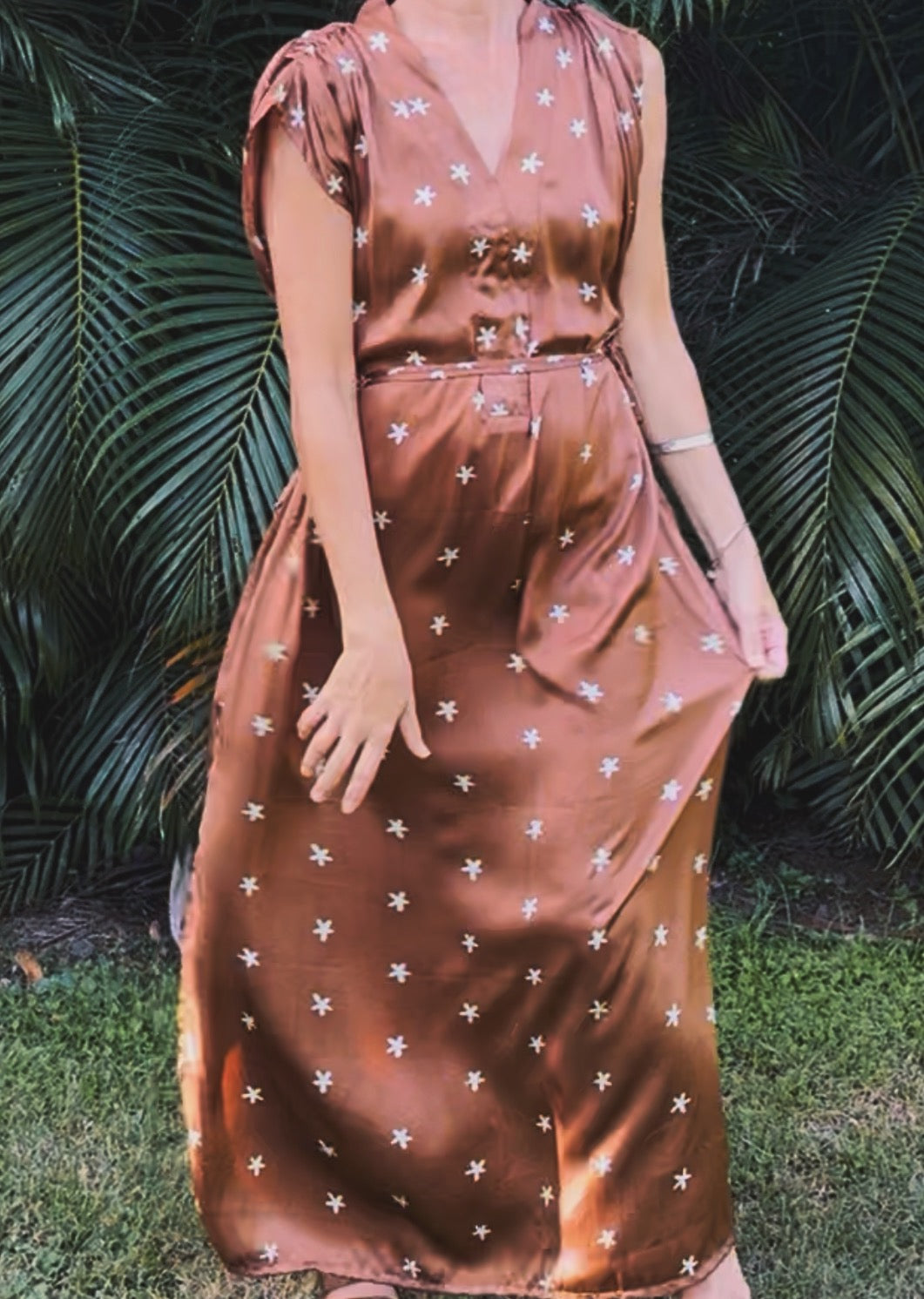 Kaftan Dress - Brown Silk