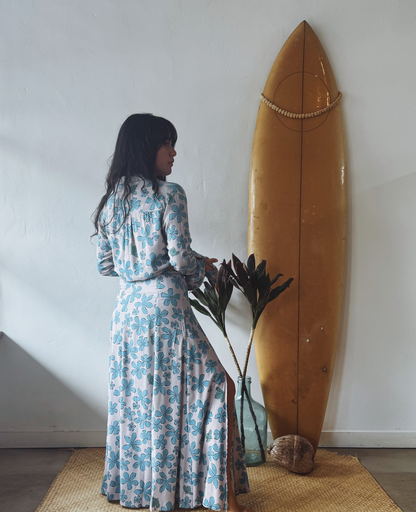 Long Sleeve Aloha Shirt - Pualii Blue