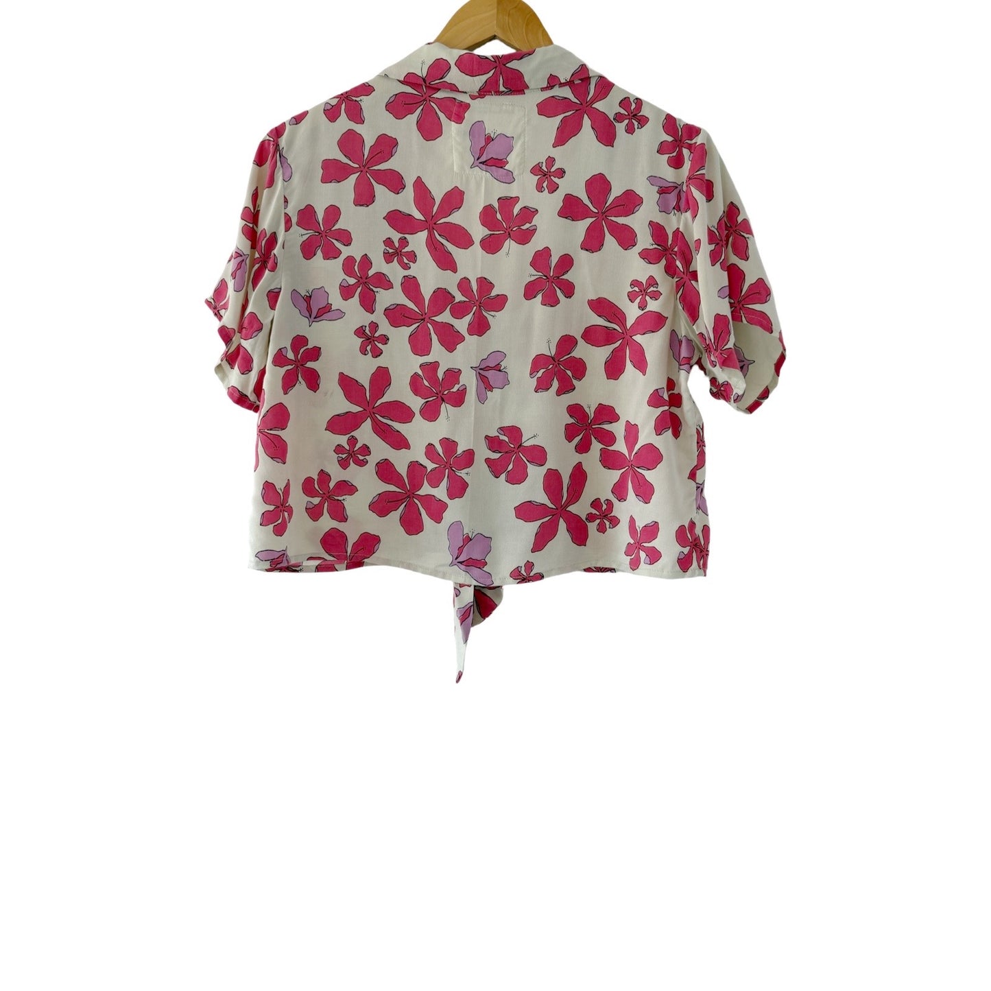 Aloha Button Crop - Pualii Pink