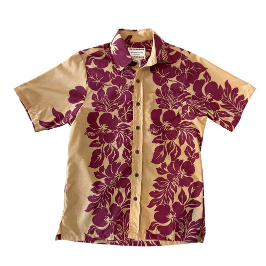 Mens Aloha Shirt - Toffee Floral
