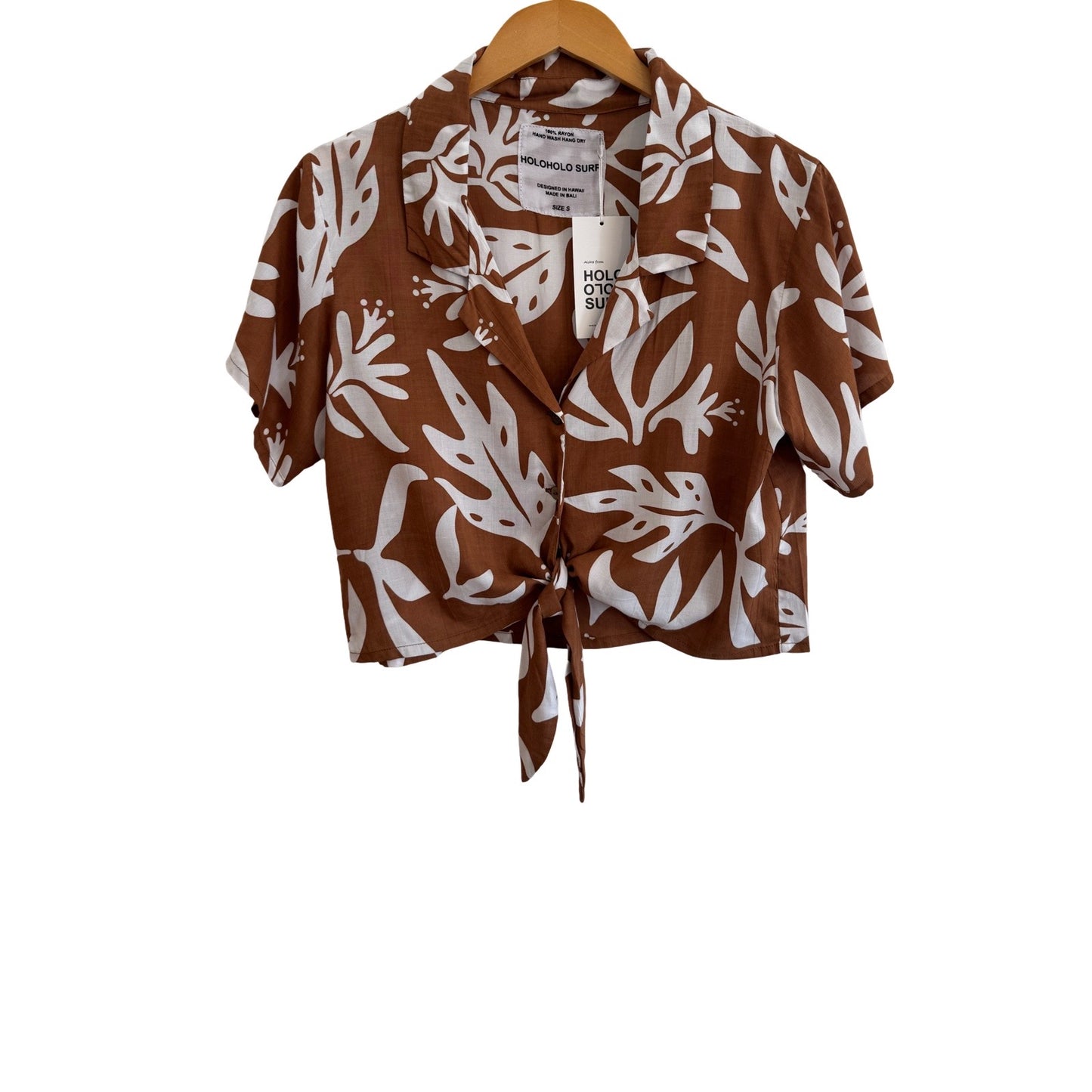 Aloha Button Crop - Lauae Tan