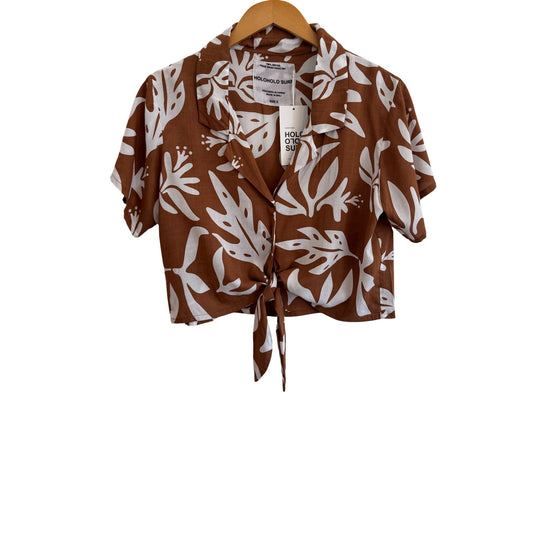 Aloha Button Crop - Lauae Tan