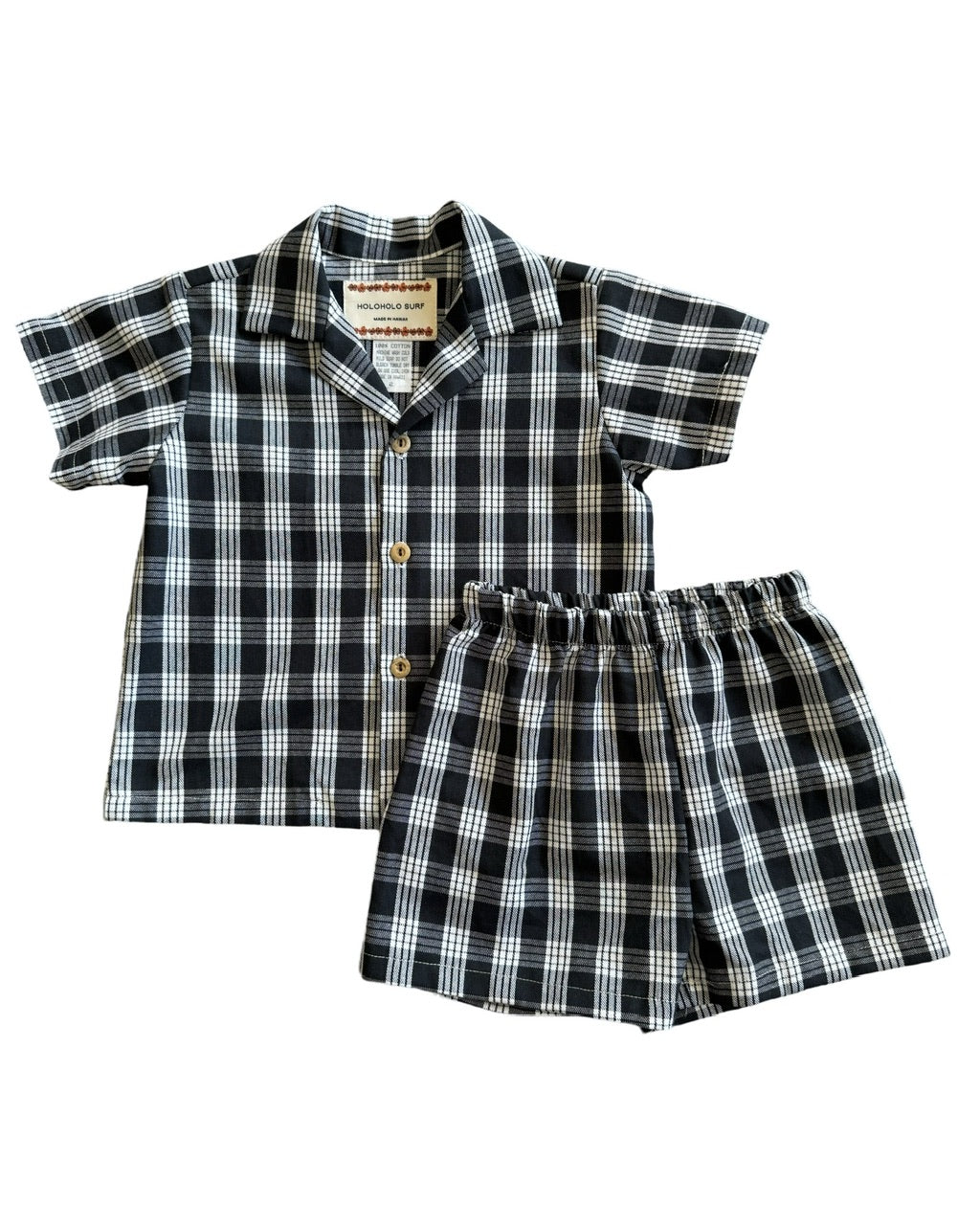 Keiki Aloha Set - Black Palaka