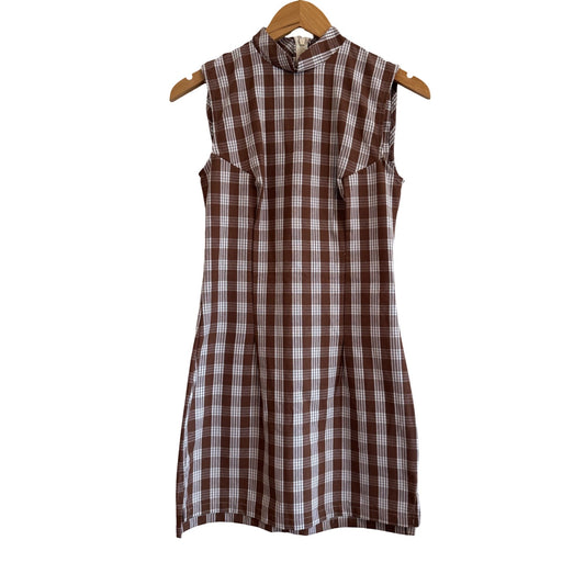 Cheongsam Mini - Brown Palaka
