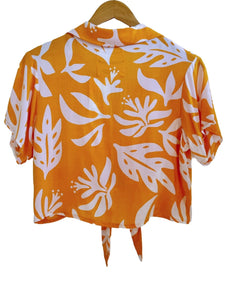 Aloha Button Crop - Lauae Orange