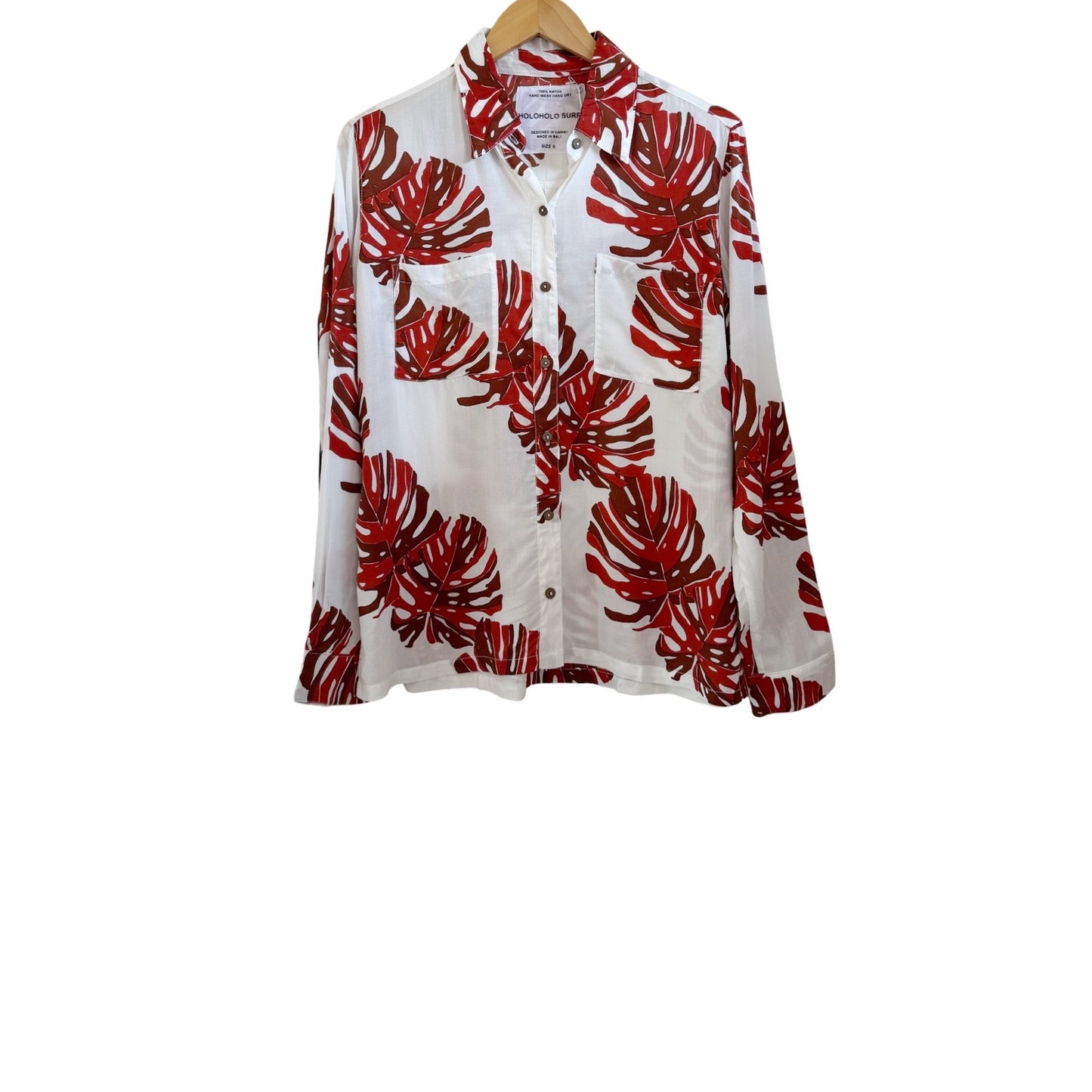 Long Sleeve Aloha Shirt - Monstera