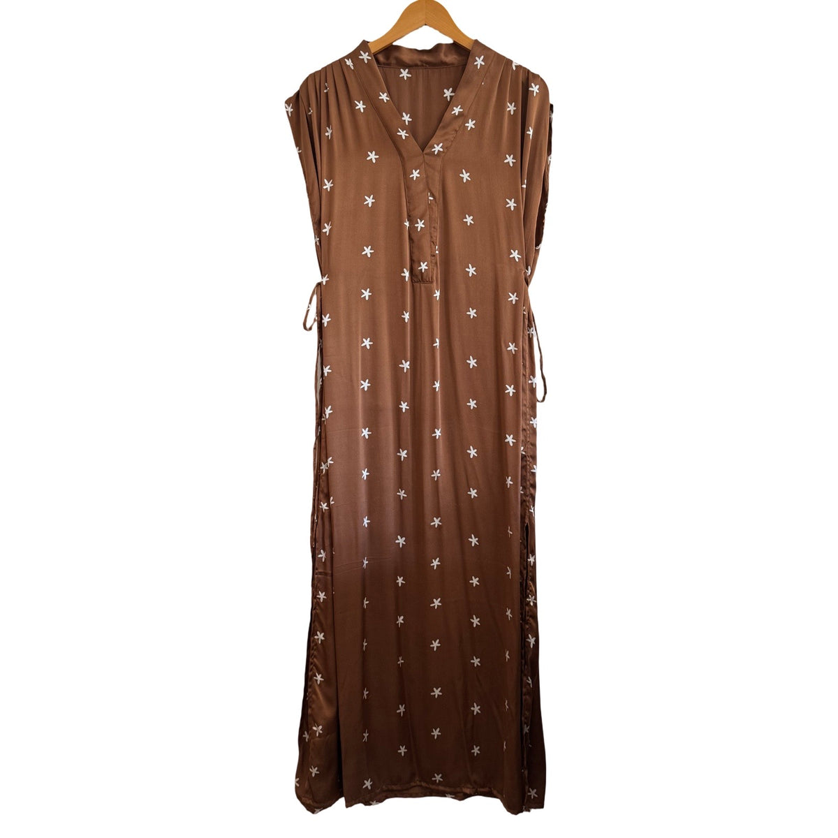 Kaftan Dress - Brown Silk