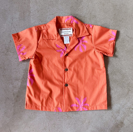 KEIKI ALOHA SHIRT - Orange/Pink Abstract Tiare