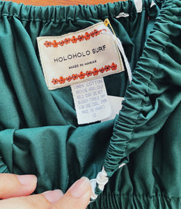 PAANI DRESS - Green / White Abstract Tiare