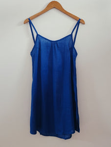 KAIONE SHORT DRESS - Blue Linen