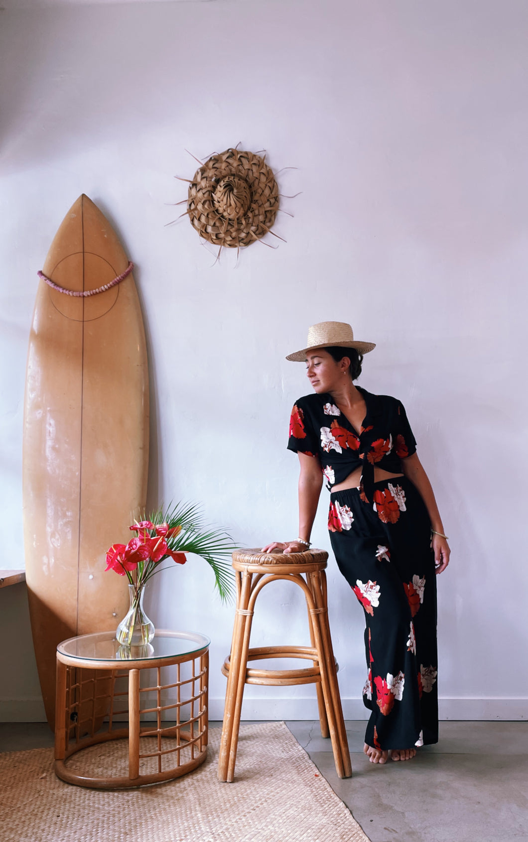 Aloha Button Crop - Malihini Floral